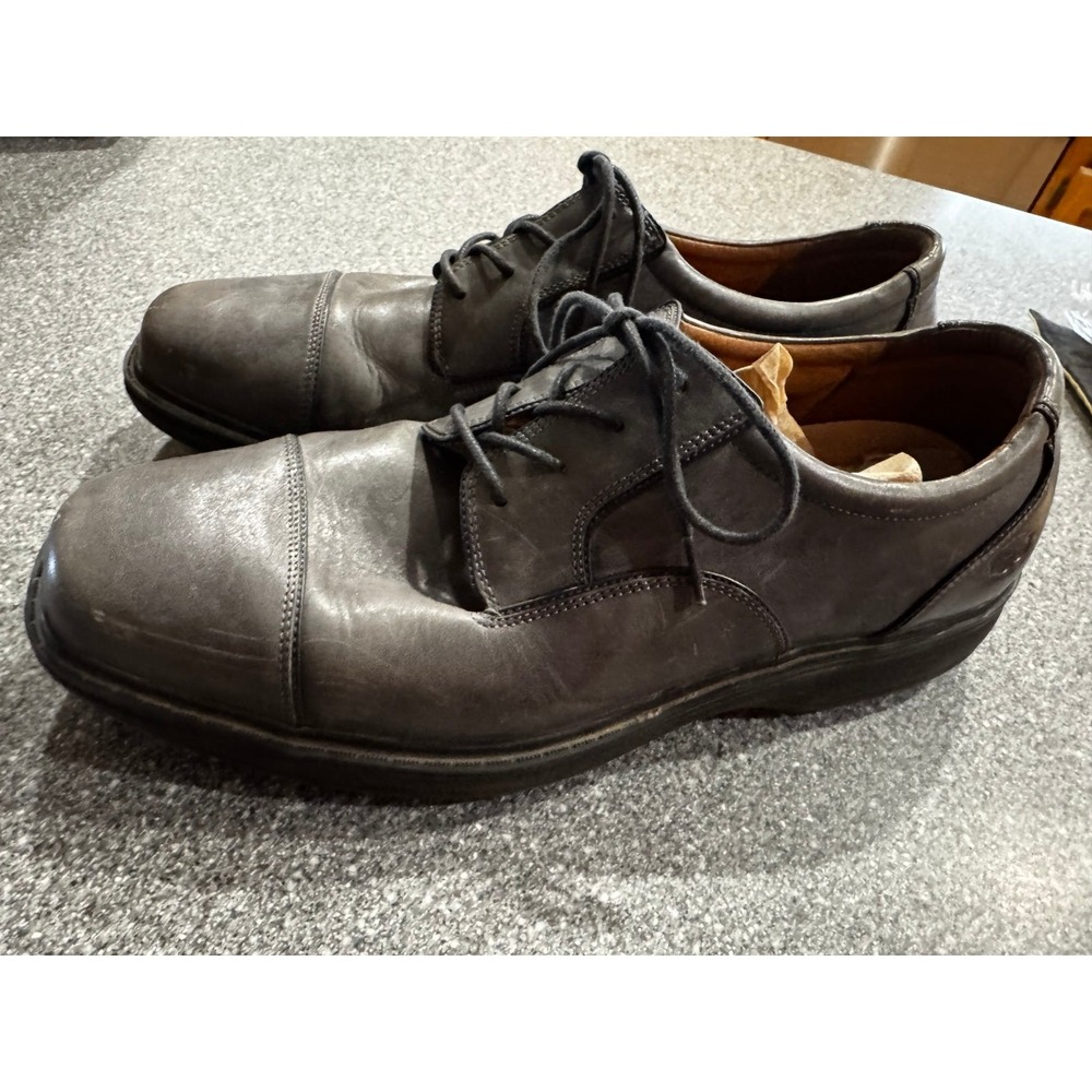 Dr. Comfort Mens Captain Oxfords Shoes Gray Leather Cap Toe Sz 13 A18